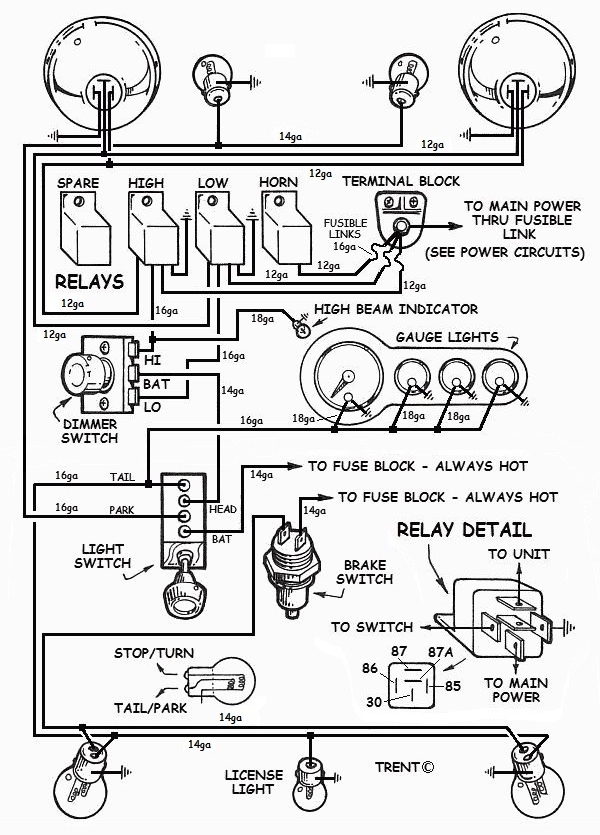Wiring Hot Rod Lights Diagram rat rod basic wiring diagram 
